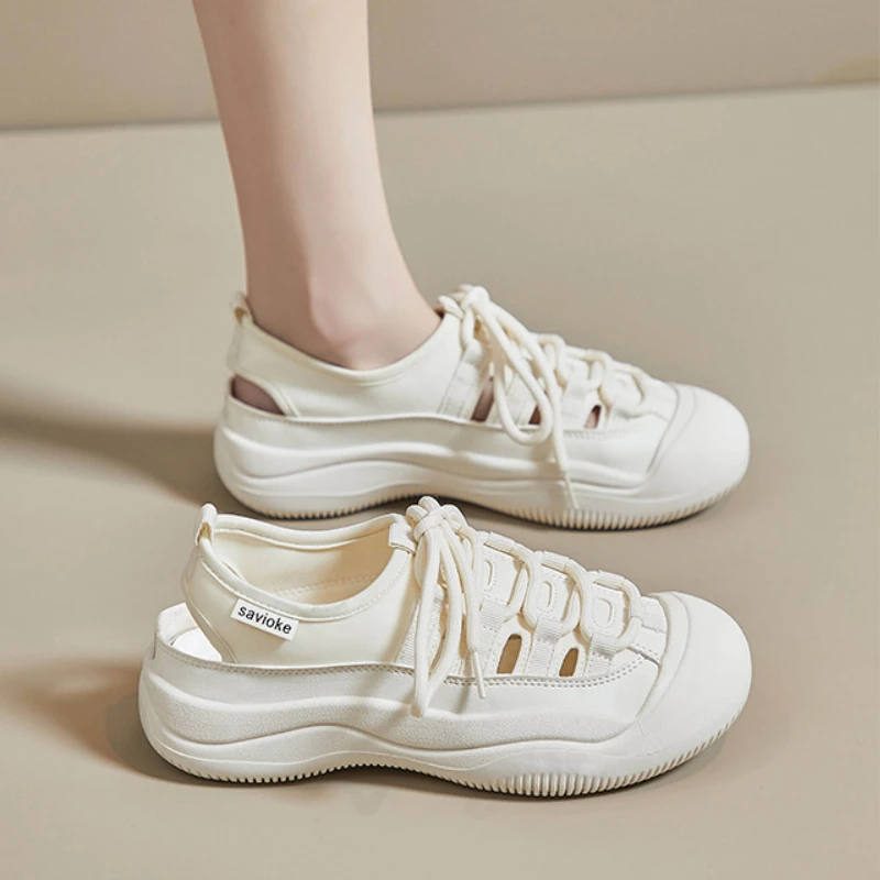 Trendy Canvas Shoes for Women 2024 Summer New Collection with Hollow Out Breathable Sports and Leisure Versatile Women's Sandals image 3