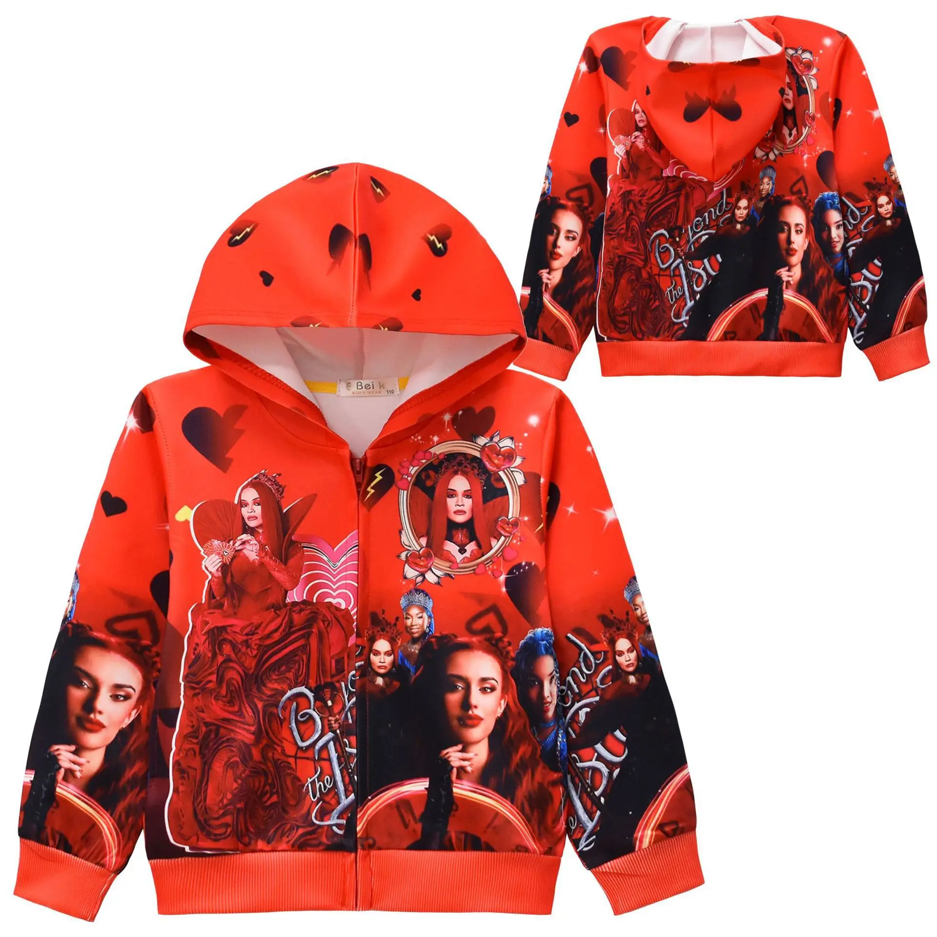 Nowa jesienna czerwona kosztowa dziecięca bluza z długim rękawem Rise of Red Fashion Print Pullover Girls Red Cost D-Descendants Odzież dziecięca