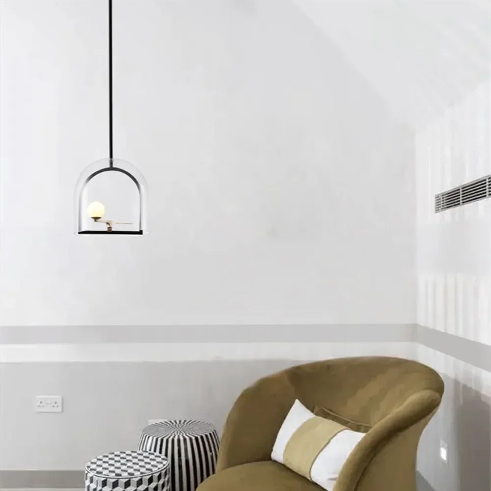 Nordic Metal Pendant Light, Minimalista Bird Yanzi, Lâmpada de suspensão, Personalidade criativa, Line Design, Pendant Lighting, Tempo