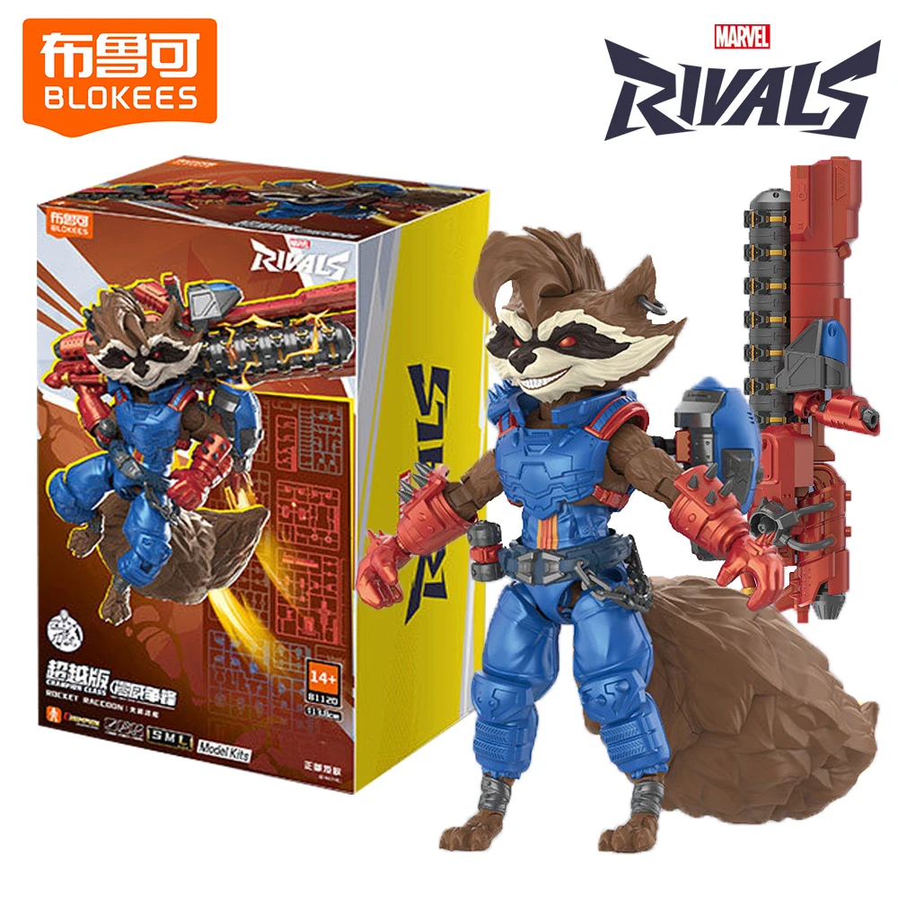 original-blokees-marvel-rivals-action-figures-classic-game-ip-role-rocket-raccoon-cool-model-kits-desktop-ornament-decor-toys