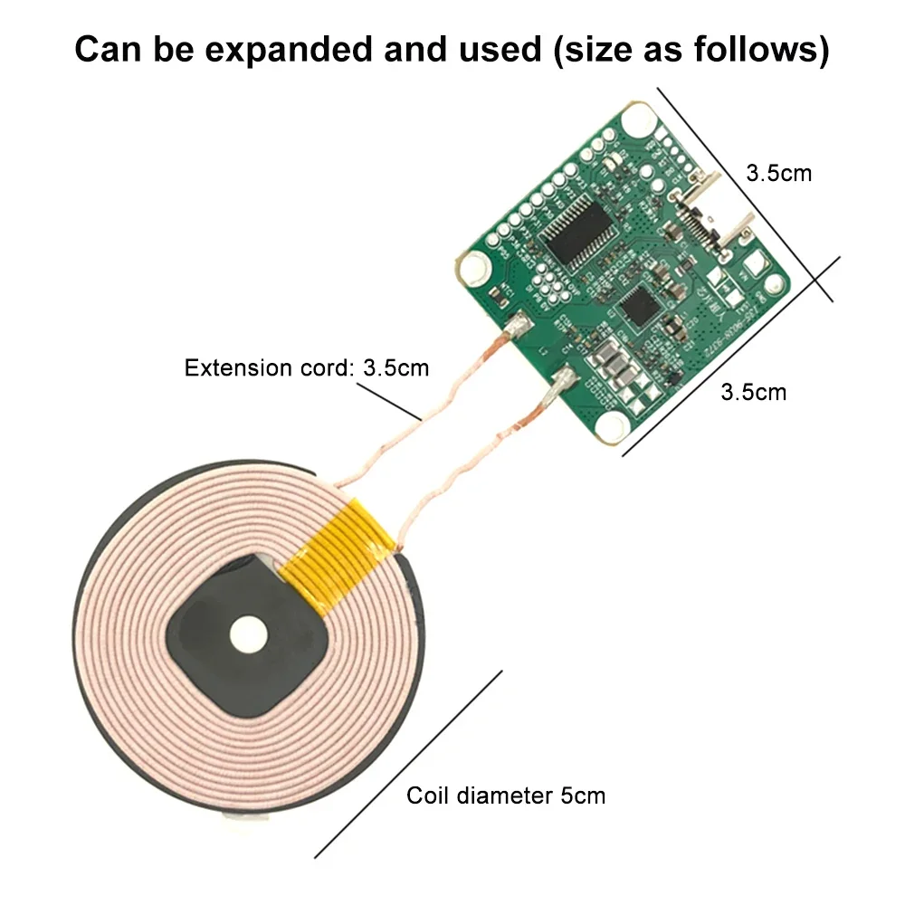TYPE-C 20W Wireless Charging Module High-power Fast Charging Wireless Charger Transmitter Module Isolator 0-10MM