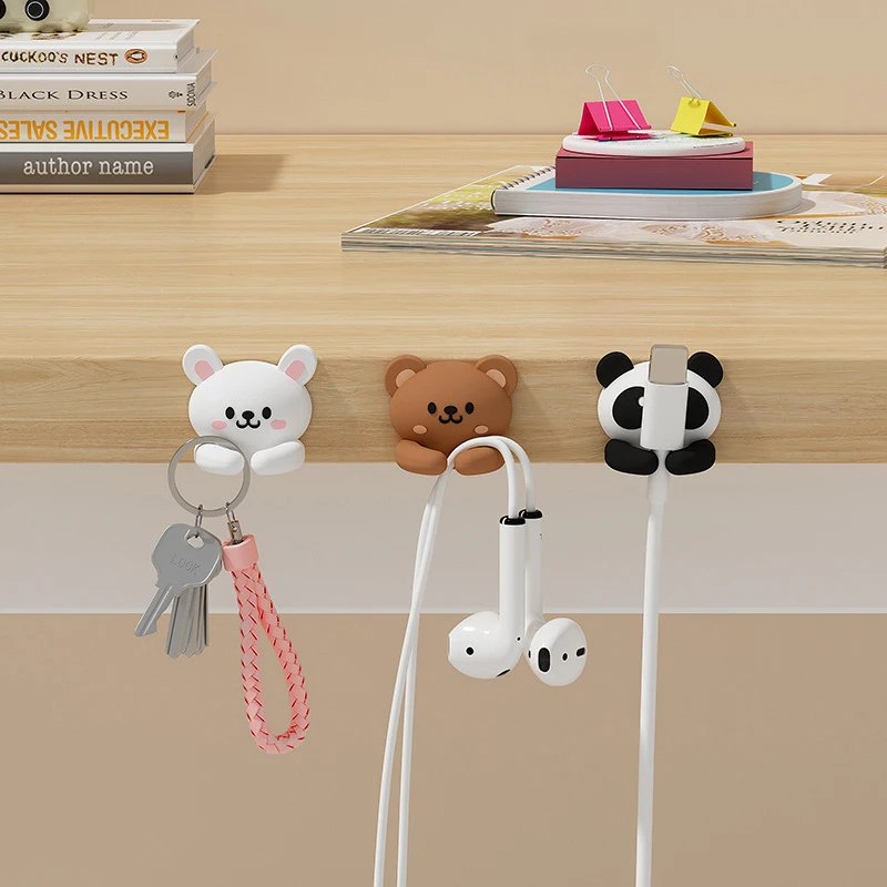 Cute Desktop Cable Organizers Holder Clips Desk Tidy Organiser Self Adhesive Cable Management Office Wire Cord Holder