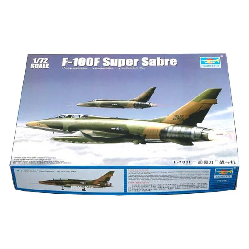 

Trumpeter 01650 1/72 USAF F100 F-100F Super Sabre Fighter Aircraft Military Craft Plastic Assembly Model Toy Gift Building Kit