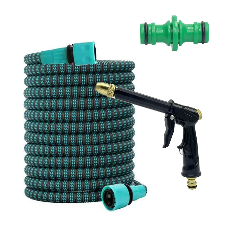 Flexible Expandable Garden Water Hose 25-100FT, Long Handle Plastic High Pressure Spray Gun Kit for Yard Watering & Car Cleaning