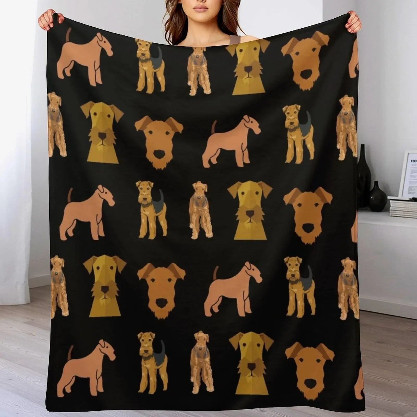 

Airedale Terrier Throw Blanket Soft Plush Blanket as Housewarming Gift