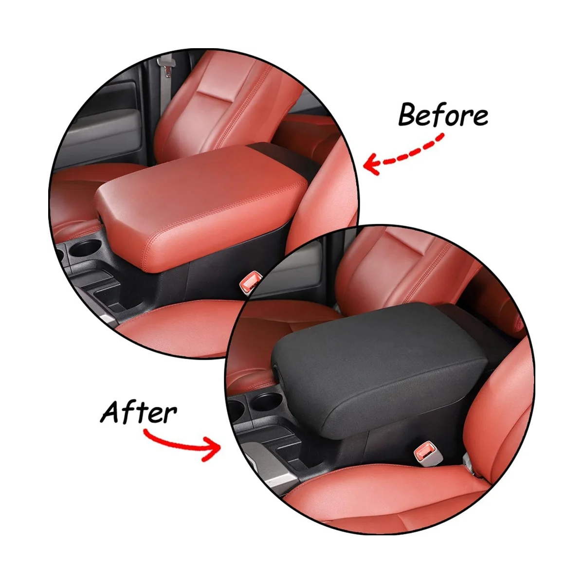 For Toyota Tundra 2007 2008 2009 2010 2011 2012 2013 Car Center Seat Armrest Box Protective Cover Accessories - Black