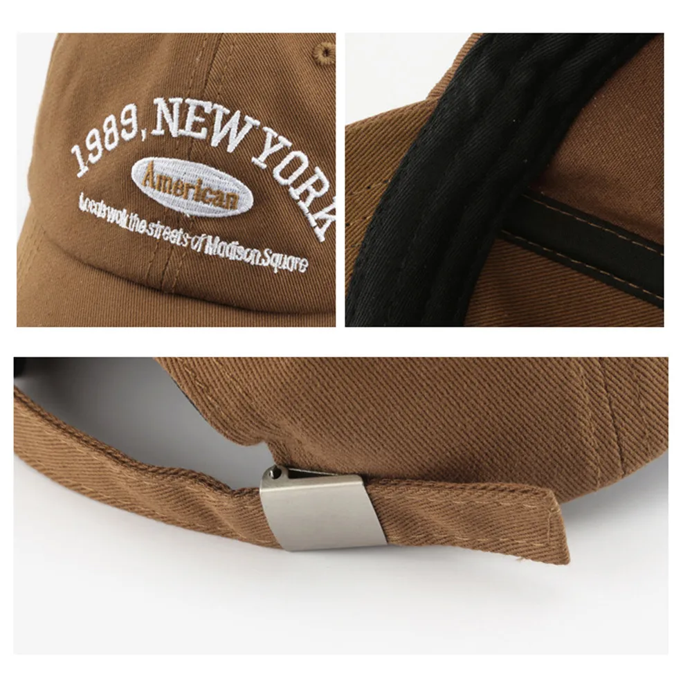 Männer und frau Baseball Caps Einstellbare Beiläufige Gestickte 1989 New York Amerikanischen Baumwolle Sonne Hüte Unisex Einfarbig Visier hüte