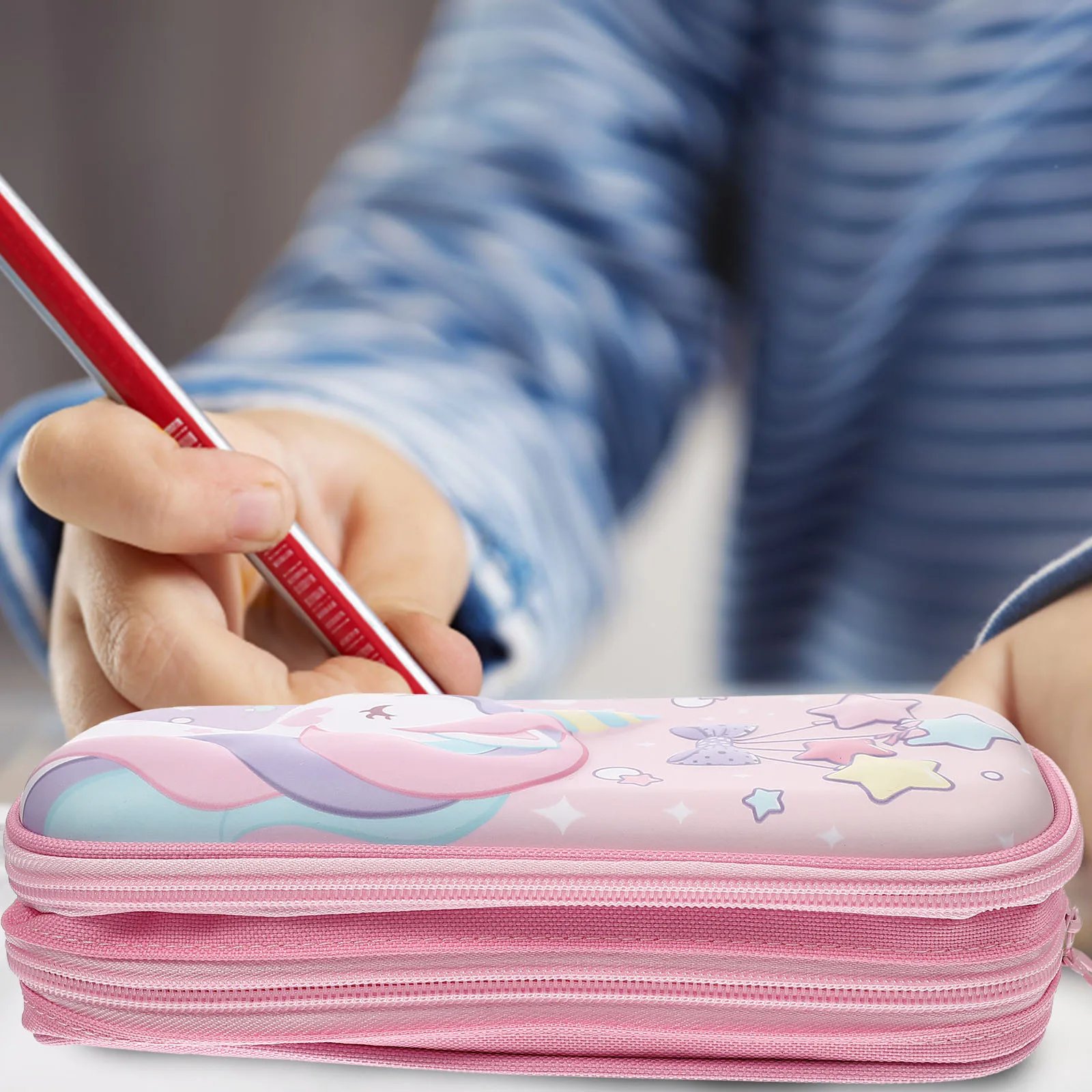 

Unicorn Pencil Case Compact Large Capacity Multifunctional Pencil Organizer Portable Student Stationery Bag Kids Stationery Bag