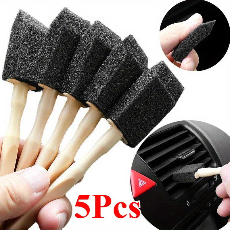 5Pcs Soft Car Detailing Cleaning Brushes, Universal Auto Air Conditioner Vent Gap Dust Remover Brushes for Interior Care
