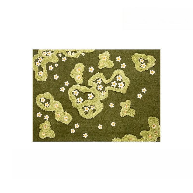 

Handmade moss flower carpet bedroom bedside cute children's room cloakroom living room carpet floor mat