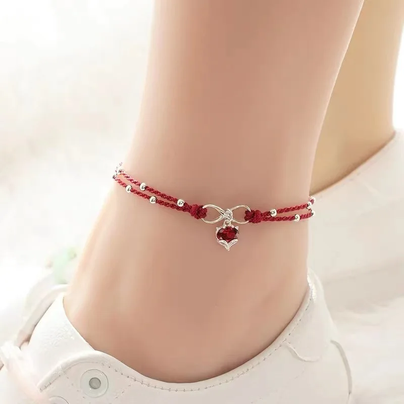 Retro Style Anklet for Women in 925 Silver