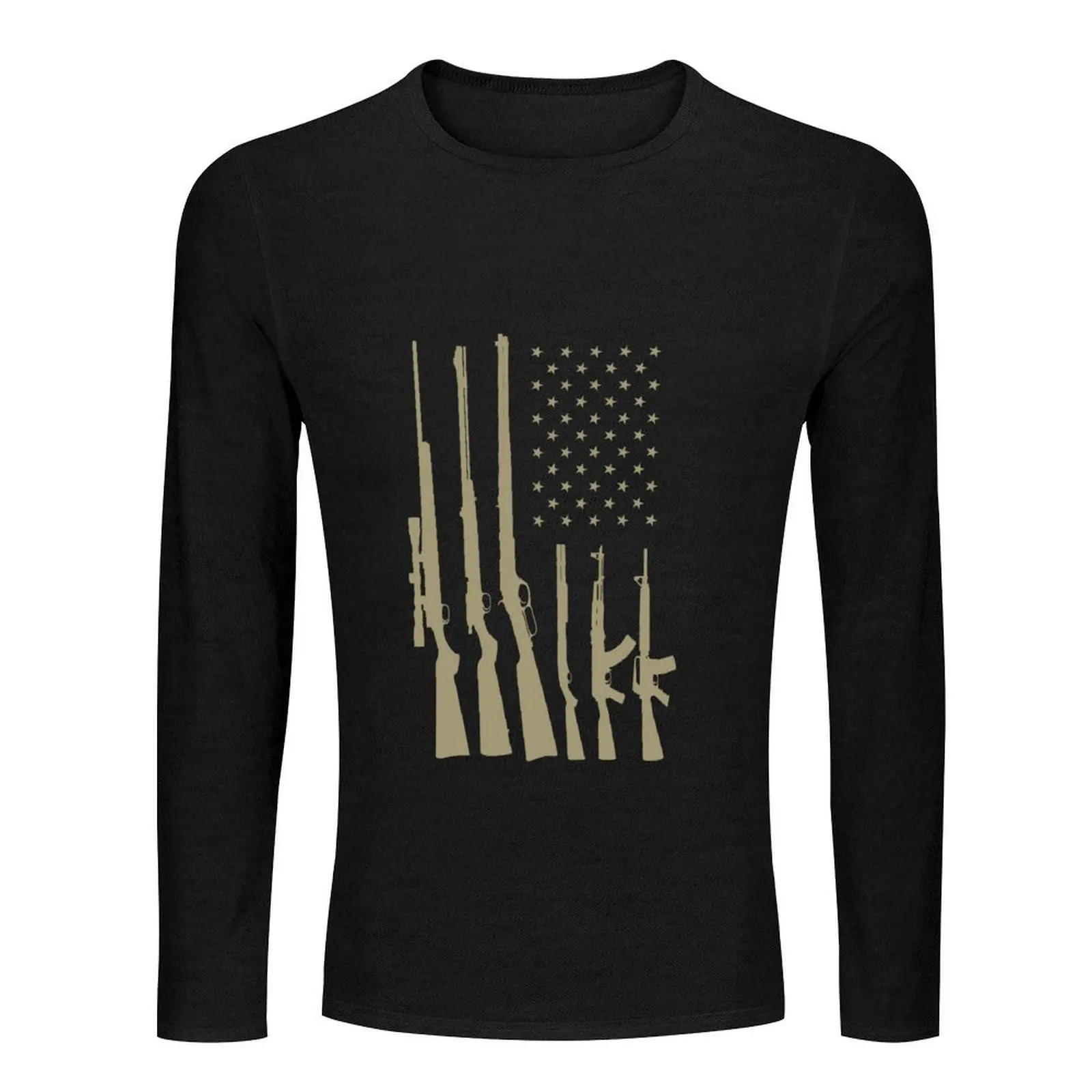 Unique American Flag and Guns - Second Ammendment Long T-Shirt hippie clothes animal print shirt for boys men clothing