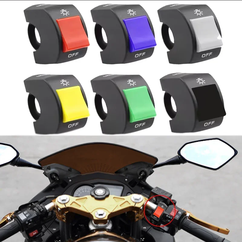 LED Headlight Switches Far Near Two Line Motorcycle Handlebar Switch Button Driving Light Switch Motorbike Switch Button