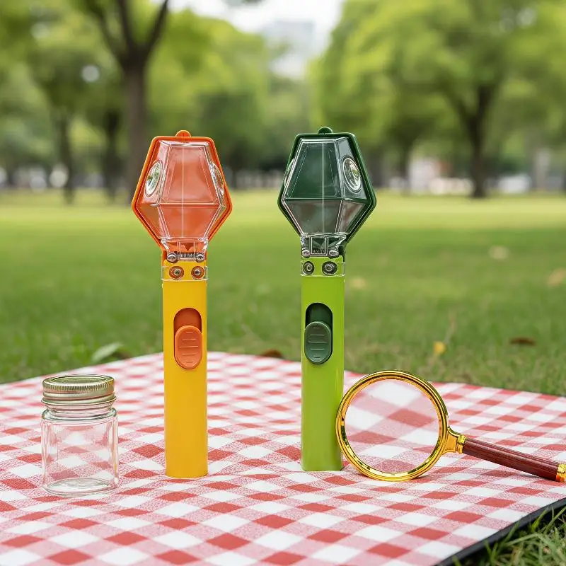 Attrape-insectes portable multifonctionnel avec loupe 6X pour enfants, exploration en plein air, jeu interactif