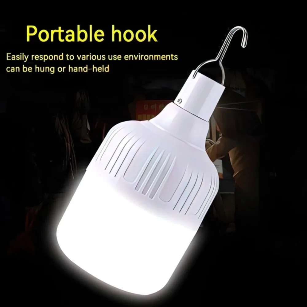 

Outdoor Bulb USB Rechargeable LED Emergency Lights Portable Tent Lamp Battery Lantern BBQ Camping Light for Patio Porch Garden