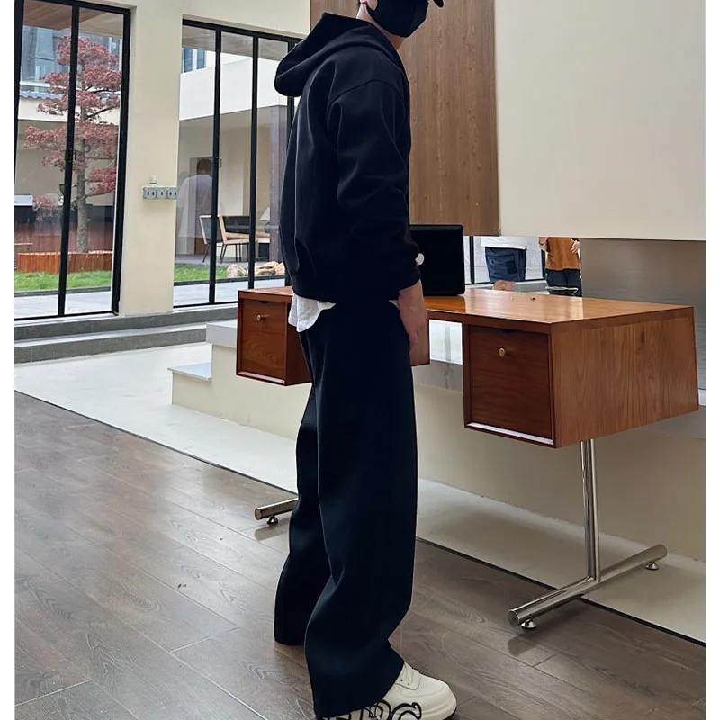 Fashionable new men's hooded sweatshirt, sweatpants zipper set, men's and women's jacket, jacket, pants two-piece set