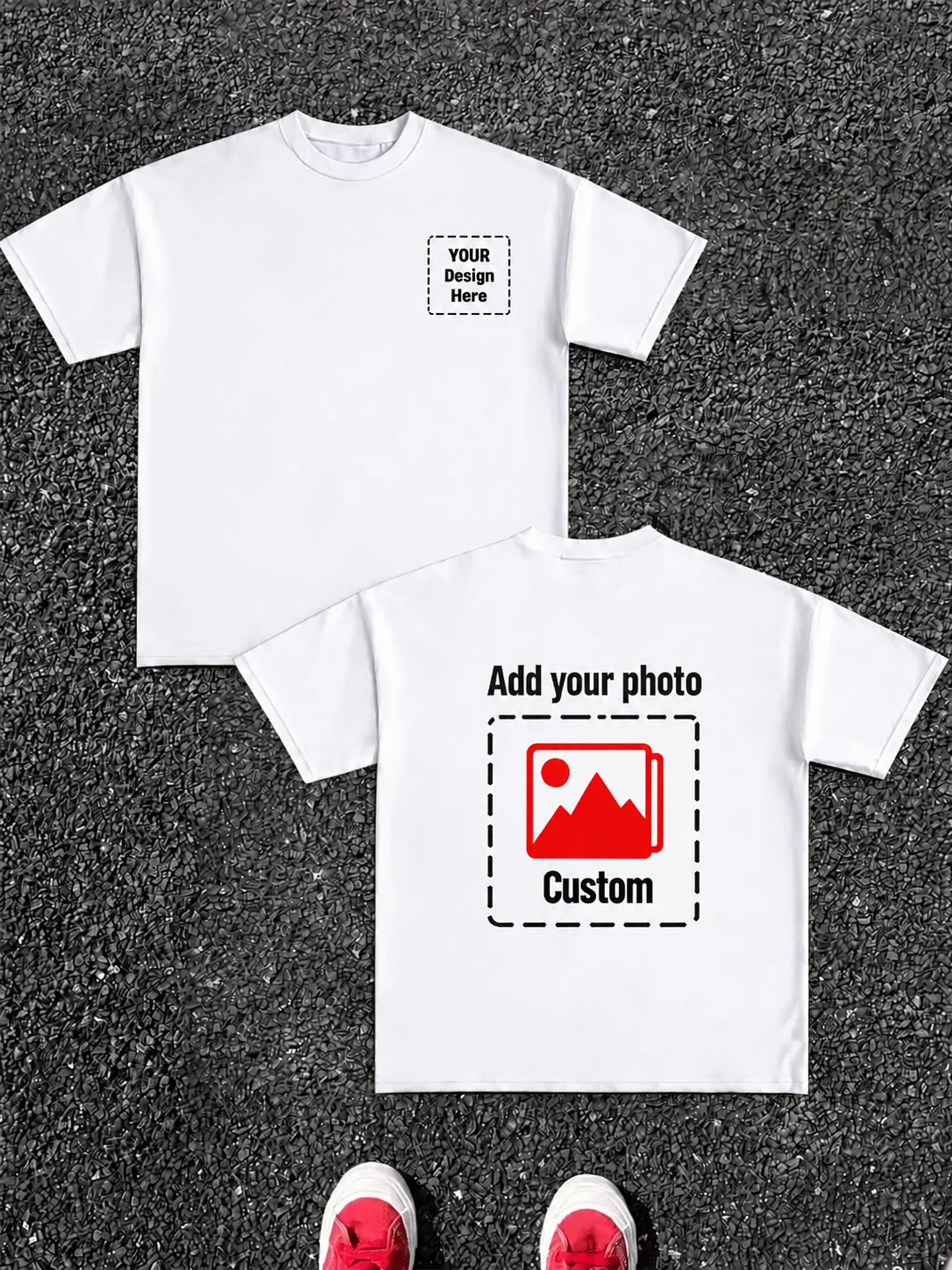 Custom Couple Summer T-Shirts Loose Fit Casual Cotton Short Sleeve Soft All-Match Team Workwear with Personalized Pattern