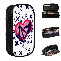 Helluva Boss Love Heart Pencil Case Anime Pencil Pouch Pen Holder Kids Large Storage Bag Students School Cosmetic Stationery