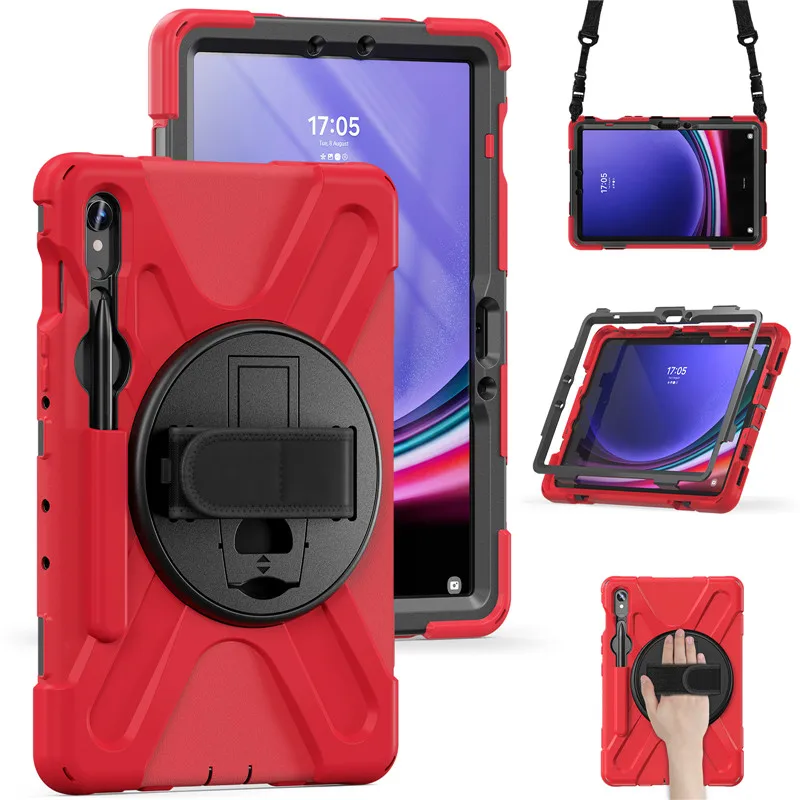 Imagem -02 - para Samsung Galaxy Tab a9 a9 Plus a8 a7 Lite Armadura Rotective Case Robusto s6 Lite s7 s8 s9 fe Plus Tablet Cinta Capa Crianças Case