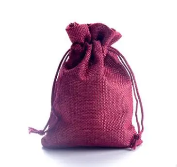 Hot 50 Pcs/Lot 7*9cm Khaki Color Natural Burlap Linen Jewelry Travel Storage Pouch Mini Candy Jute Packing Bags for Gift Bag image 3