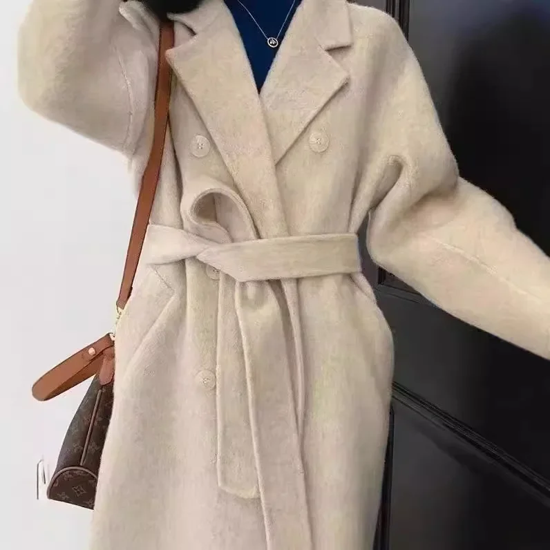 2024 classic elegant temperament high-end two-sided wool coat women in long style two-sided woolen fashion coat woman