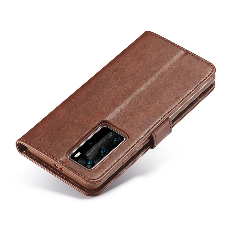 New Fashion Luxury Leather Wallet Flip Case For Huawei P40 Cover back Magnetic with Card Holder Bag Protective Phone Case