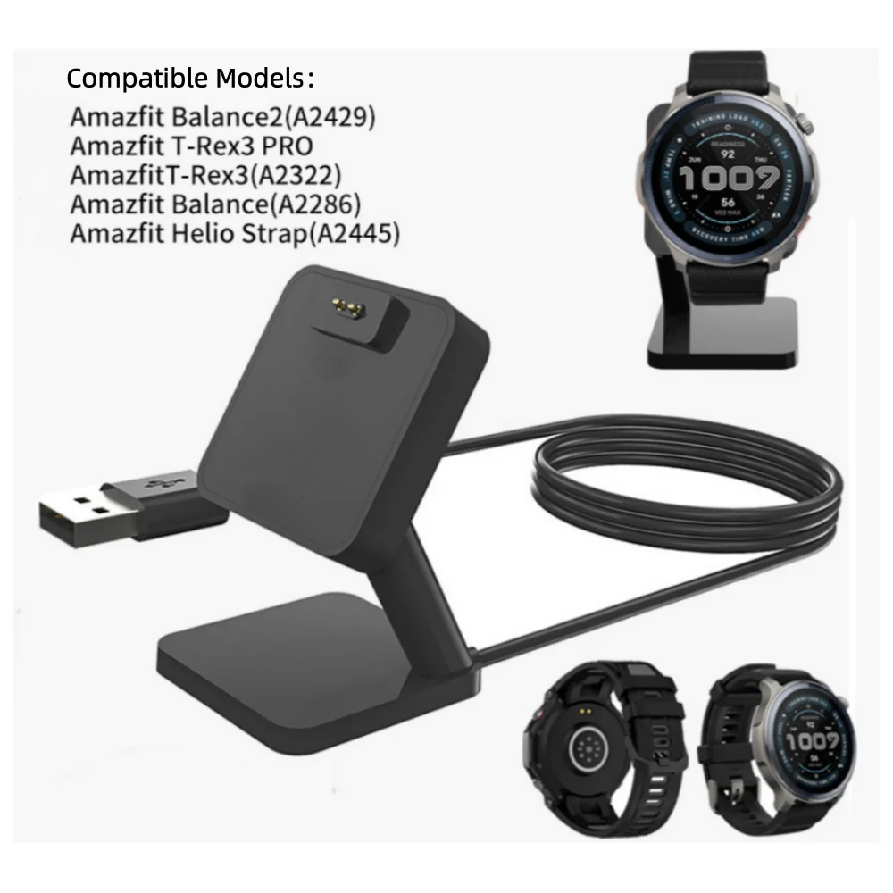 Base de Carregamento para Smartwatch Amazfit Balance/Amazfit Balance 3/Amazfit Balance Ultra/Amazfit T-Rex 3, Carregamento Magnético Rápido e Seguro