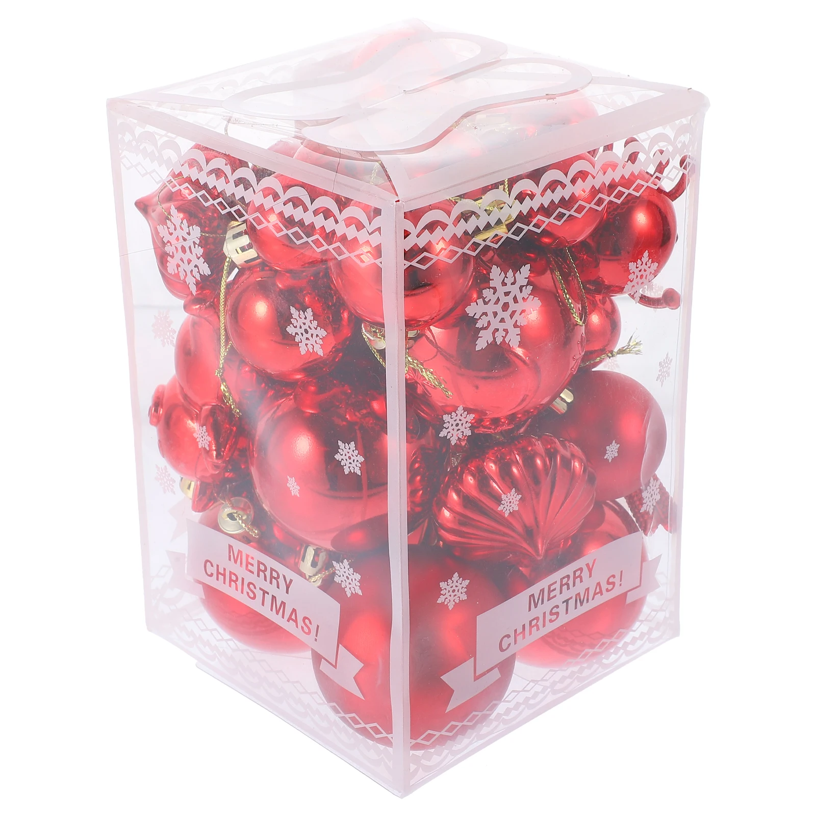 

30pcs Bright Light Balls Ornaments Red Color Festive Christmas Tree Hanging Decorations for Home Party DIY Projects