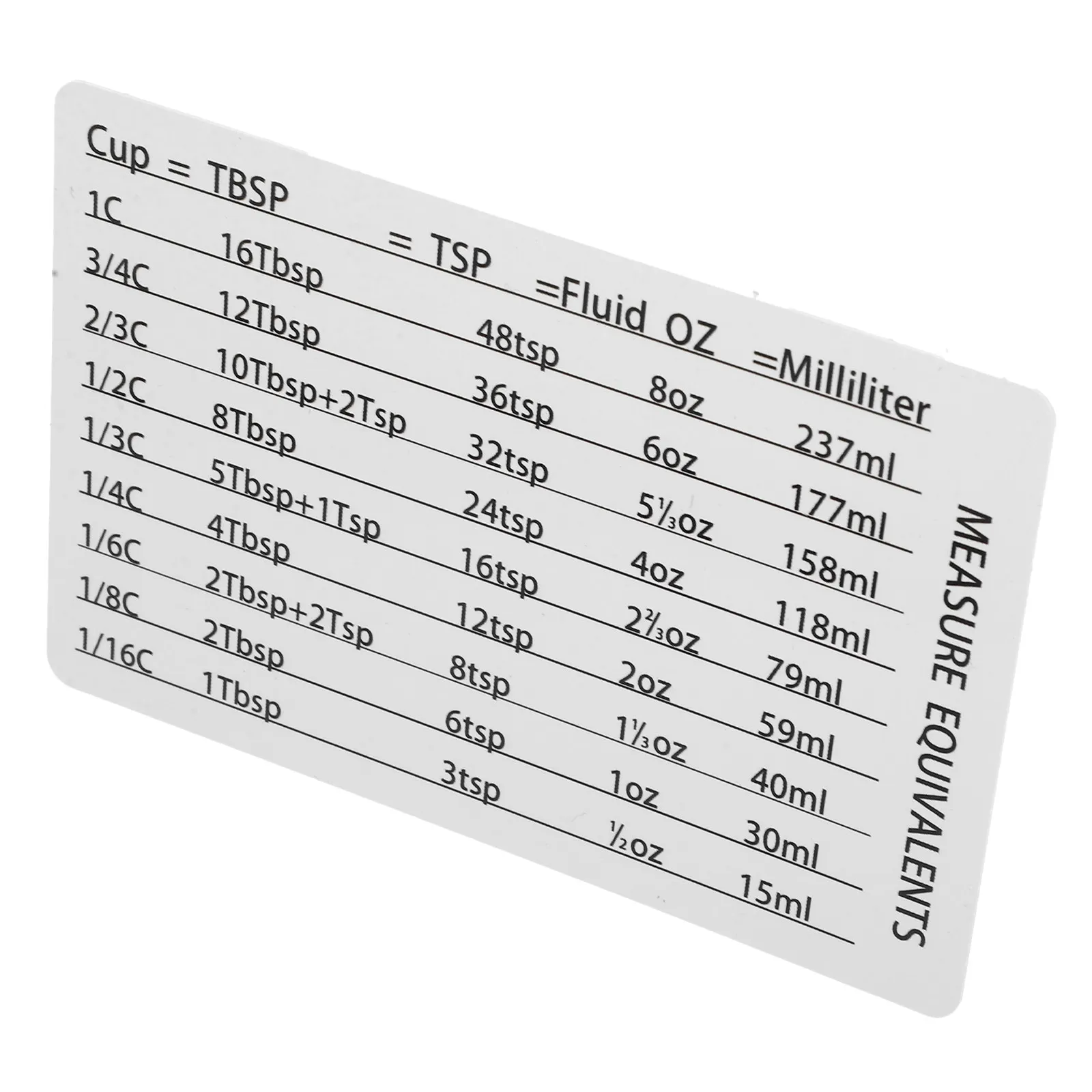Magnetic Kitchen Conversion Chart Reusable PVC Engraved Professional Refrigerator Magnet for Cooking Baking Laboratory