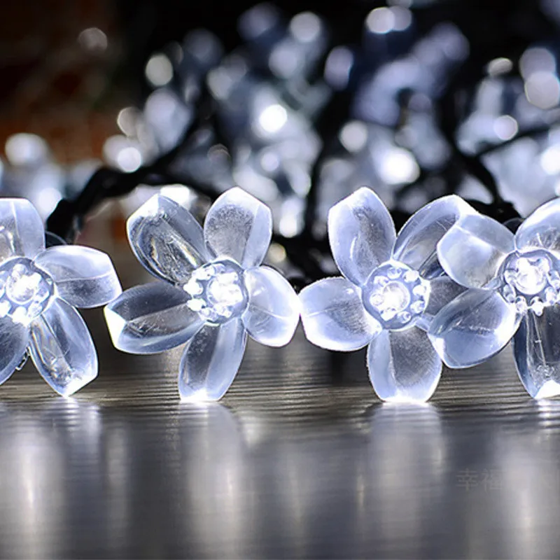 Cherry blossom Solar String Lights Holiday Decorations Fairy Wedding Party Outdoor/Indoor Decor
