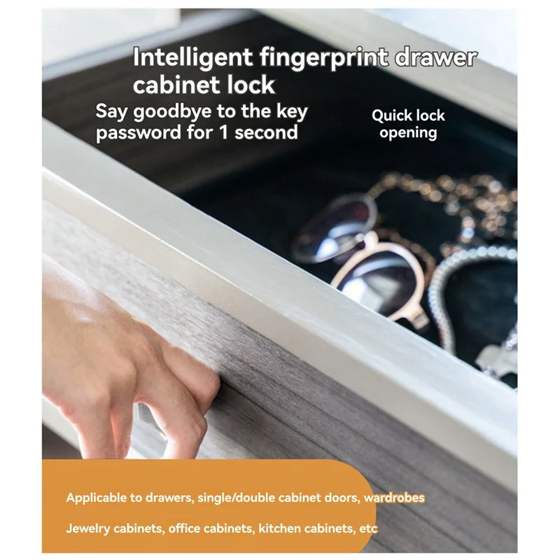 

ABAC-Fingerprint Lock Electronic Door Lock Double Door Low Power Consumption No Punching Tricolor Lamp