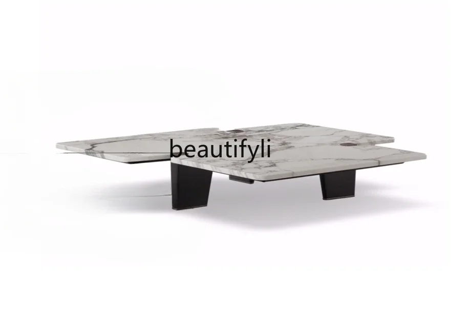 

Italian Simple Post-Modern Creative Villa Model House Furniture Mild Luxury Marble Coffee Table