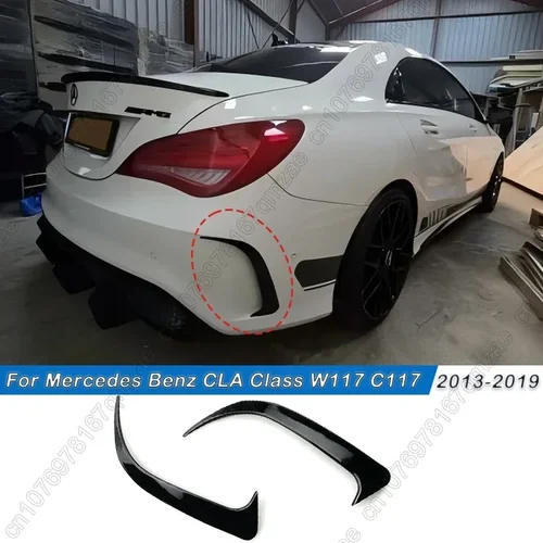Para Mercedes Benz CLA clase W117 C117 CLA200 220 250 260 45 AMG 2013-2019 alerón de parachoques trasero cubierta de ventilación cubierta lateral Canard