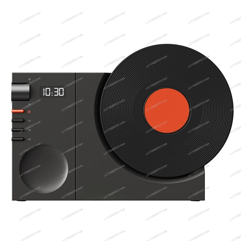 Vintage Vinyl Record Player Bluetooth Speaker Mini Wireless Clock Audio High Bass Home Soundbox