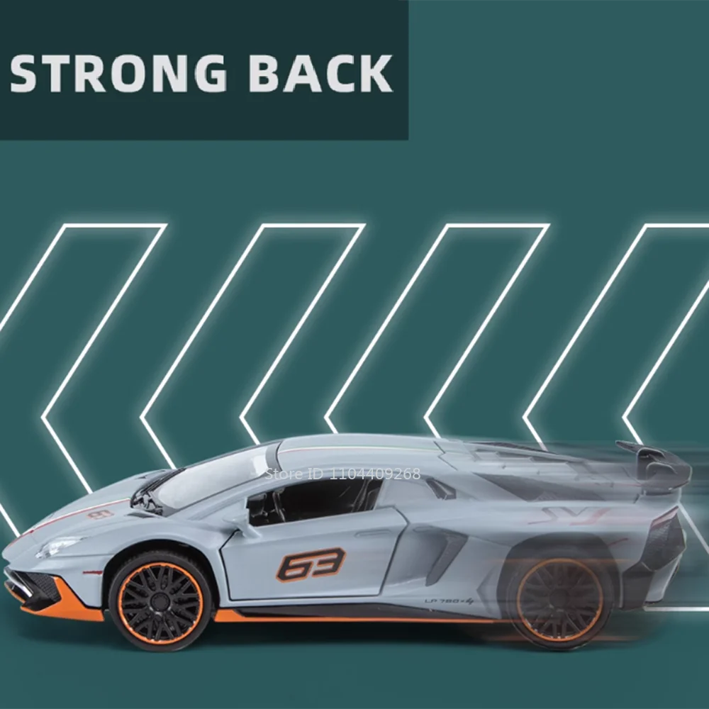 1:32 スケール アヴェンタドール LP780-4 LP770 スポーツカーモデルおもちゃ金属ダイキャストプルバック車両モデルおもちゃ子供のためのホリデーギフト