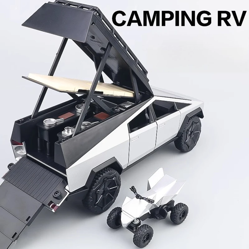 

1:32 Cybertruck Camping RV Alloy Car Diecasts & Toy Vehicles Metal Toy Car Model Sound and light Collection Kids Toy