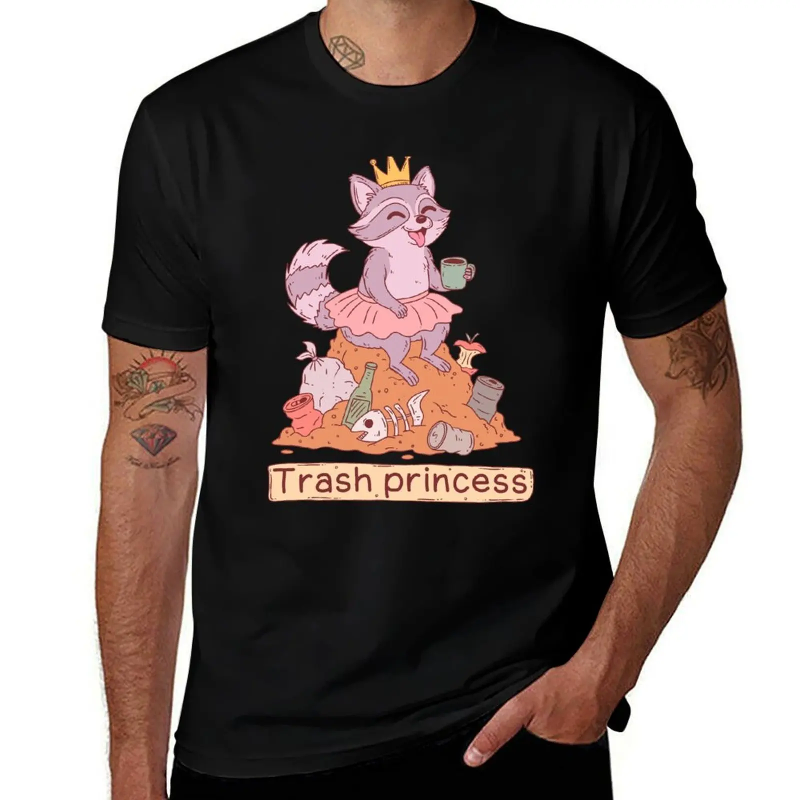 

Trash Princess Raccoon Chaos Queen T-Shirt summer 2025 Louboutins Luxury man sweat t shirts for men cotton