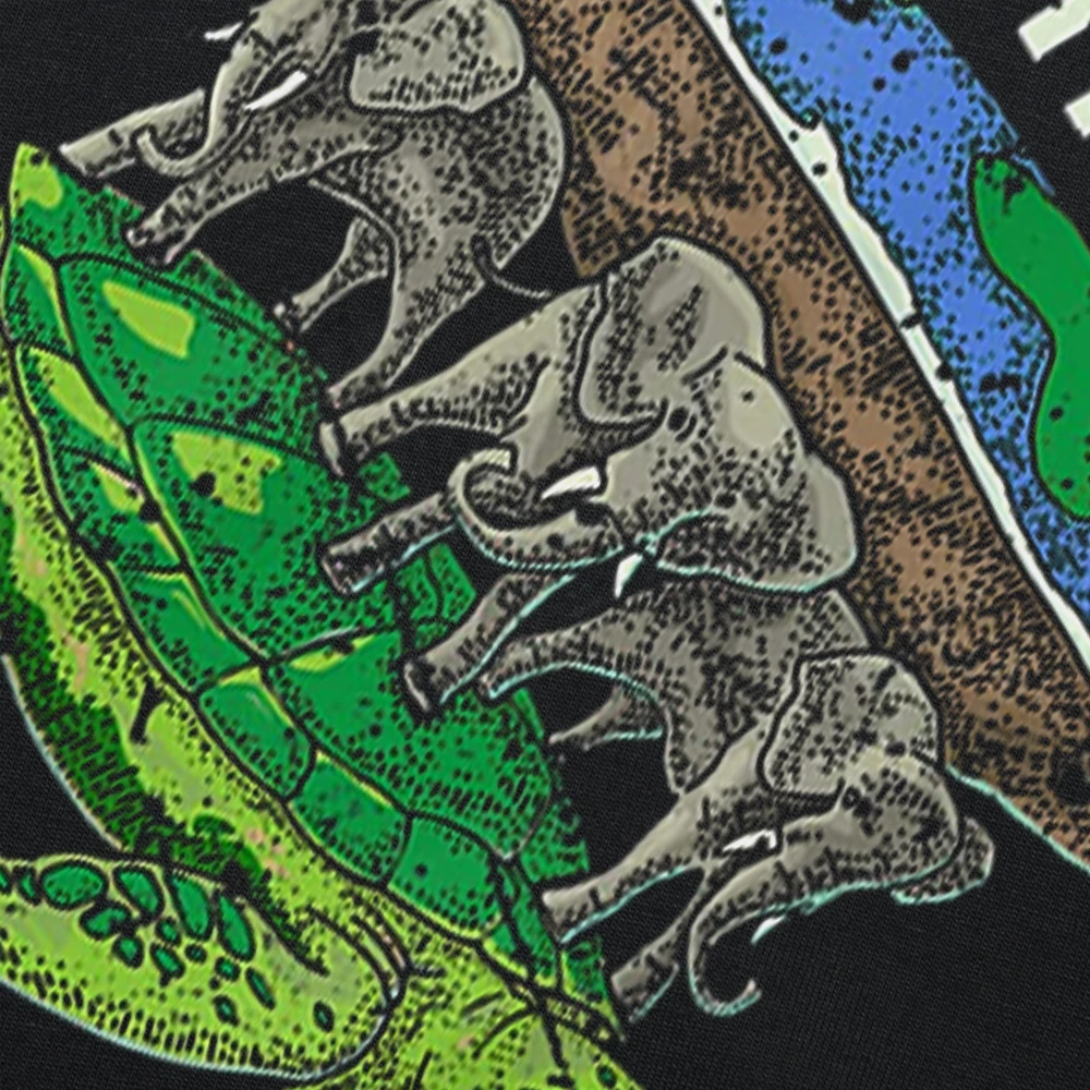 تي شيرت مجتمع الأرض المسطحة المضحك للرجال ، السلاحف الفيلة القطن الرسم ، ملابس الشارع برقبة دائرية ، هاراجاكي ، الهيب هوب تي شيرت قصير الأكمام