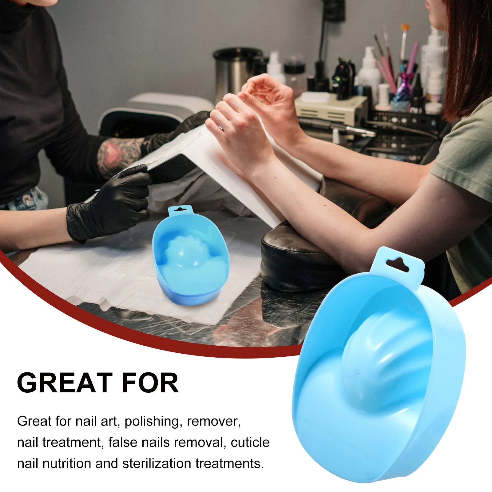 

2 Pcs Hand Soaking Bowl Nail Dip Tray Gel Japanese Manicure Pedicure Plastic Soaker Toenail Art