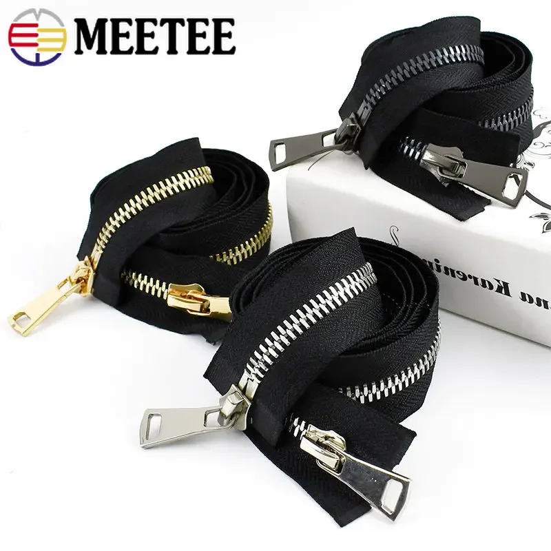 1 szt. 70-100 cm 8 # Metalowy zamek błyskawiczny Podwójny/pojedynczy suwak Otwarty koniec Automatyczne zamki Zamki błyskawiczne do torebek