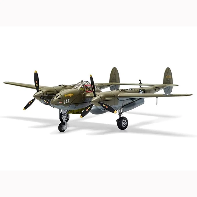 

US P-38G military fighter jet die-casting alloy plastic model 1:72 scale toy gift set simulation display decoration