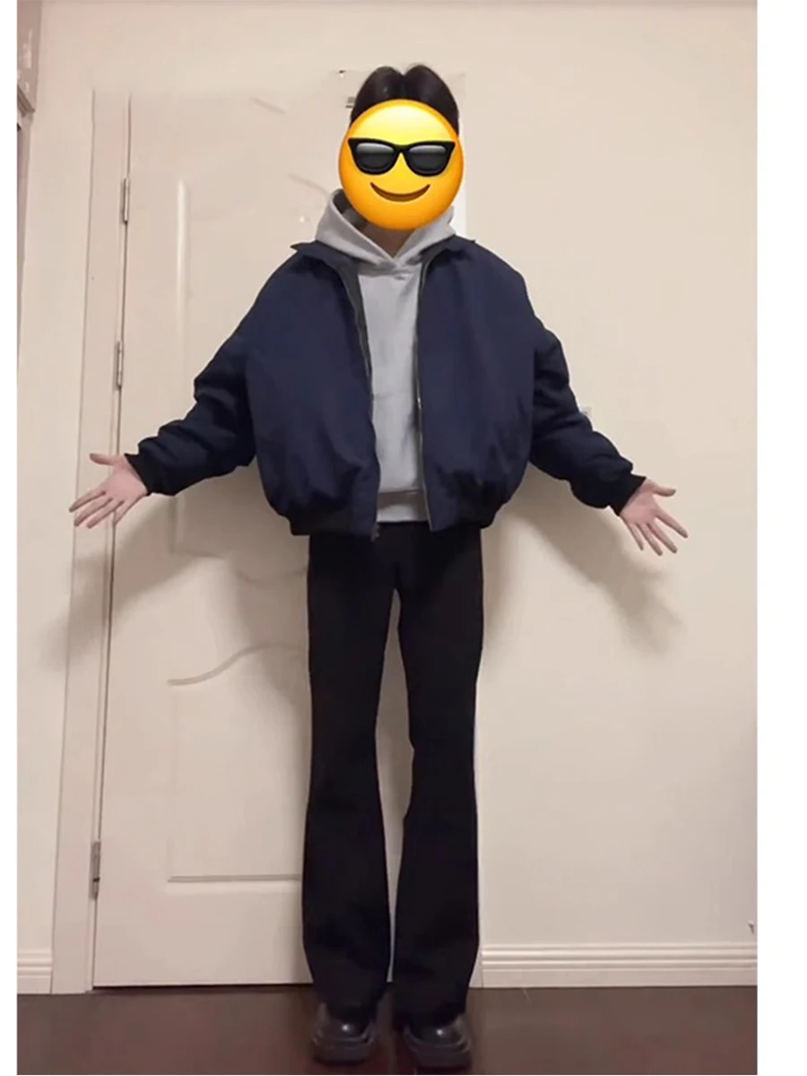 

Bla Fce Lined Straight Leg Men's Trousers CleanFit Knife High Street American Vibe Winter Faion Youth Casual Pants