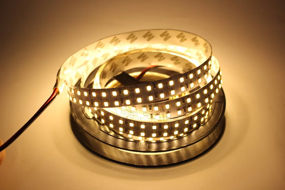 5M Double Row 2835 led strip 240/480leds/M White /Warm white Non waterproof IP20 1200/2400 leds more brighter than 3528 strip