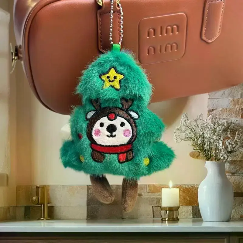 Simpatico cartone animato peluche albero di Natale bambola ciondolo zaino creativo ornamento appeso decorativo