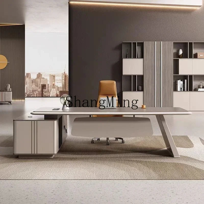 SM light luxury boss desk simple modern class desk office table and chair combination