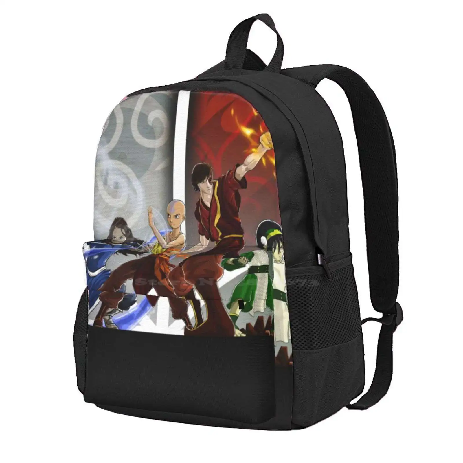 The Four Elements Hot Sale Schoolbag Backpack Fashion Bags The Last Airbender Aang Katara Zuko Toph Korra Firebending