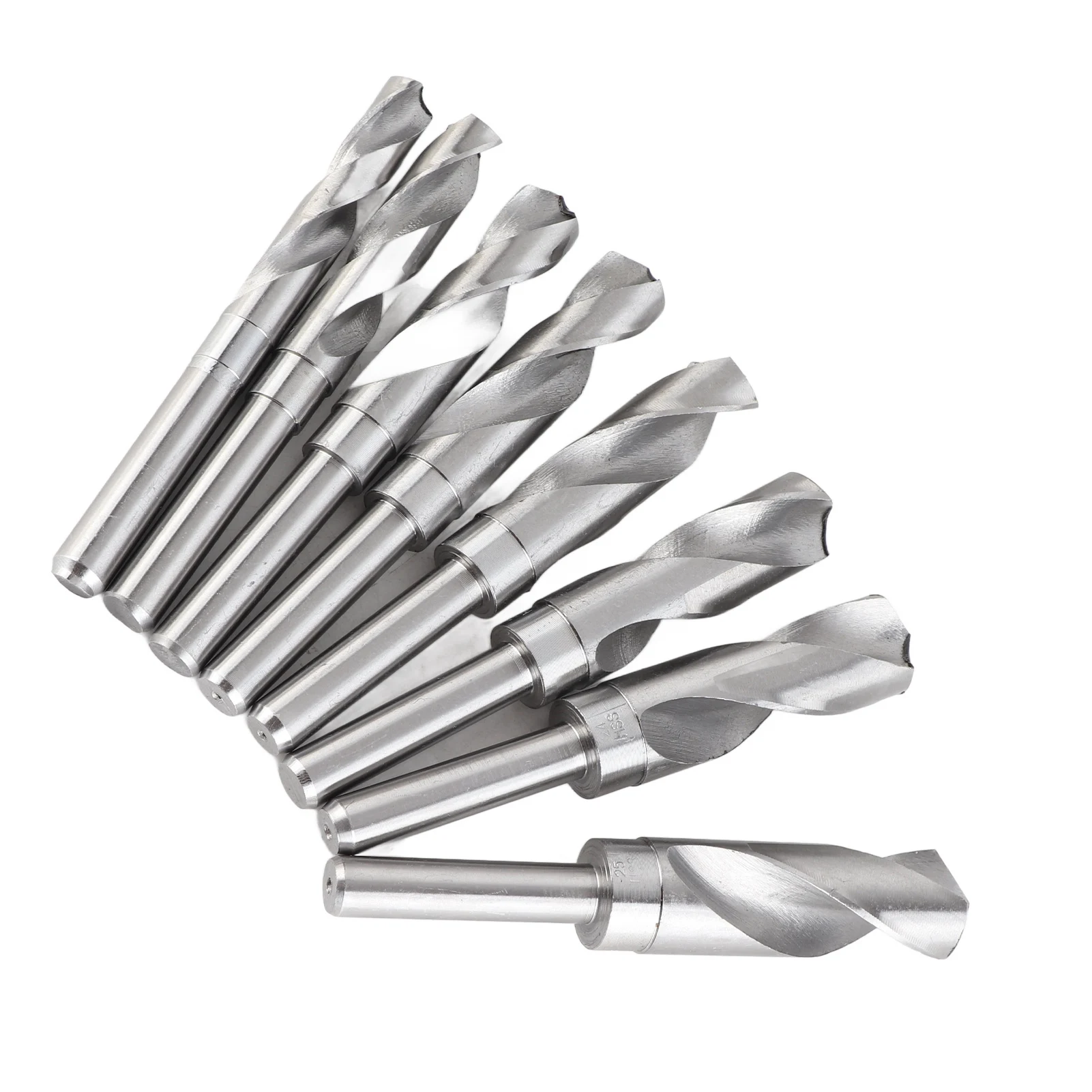 Conjunto de brocas helicoidais de aço de alto carbono branco de 8 unidades grande com tratamento térmico industrial