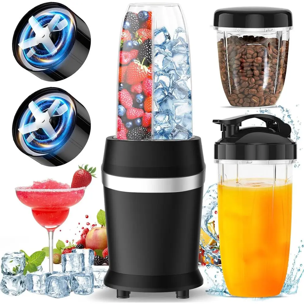 

Высокоскоростной блендер с 3 размерами чаш и лезвиями из нержавеющей стали для смузи и замороженных напитков