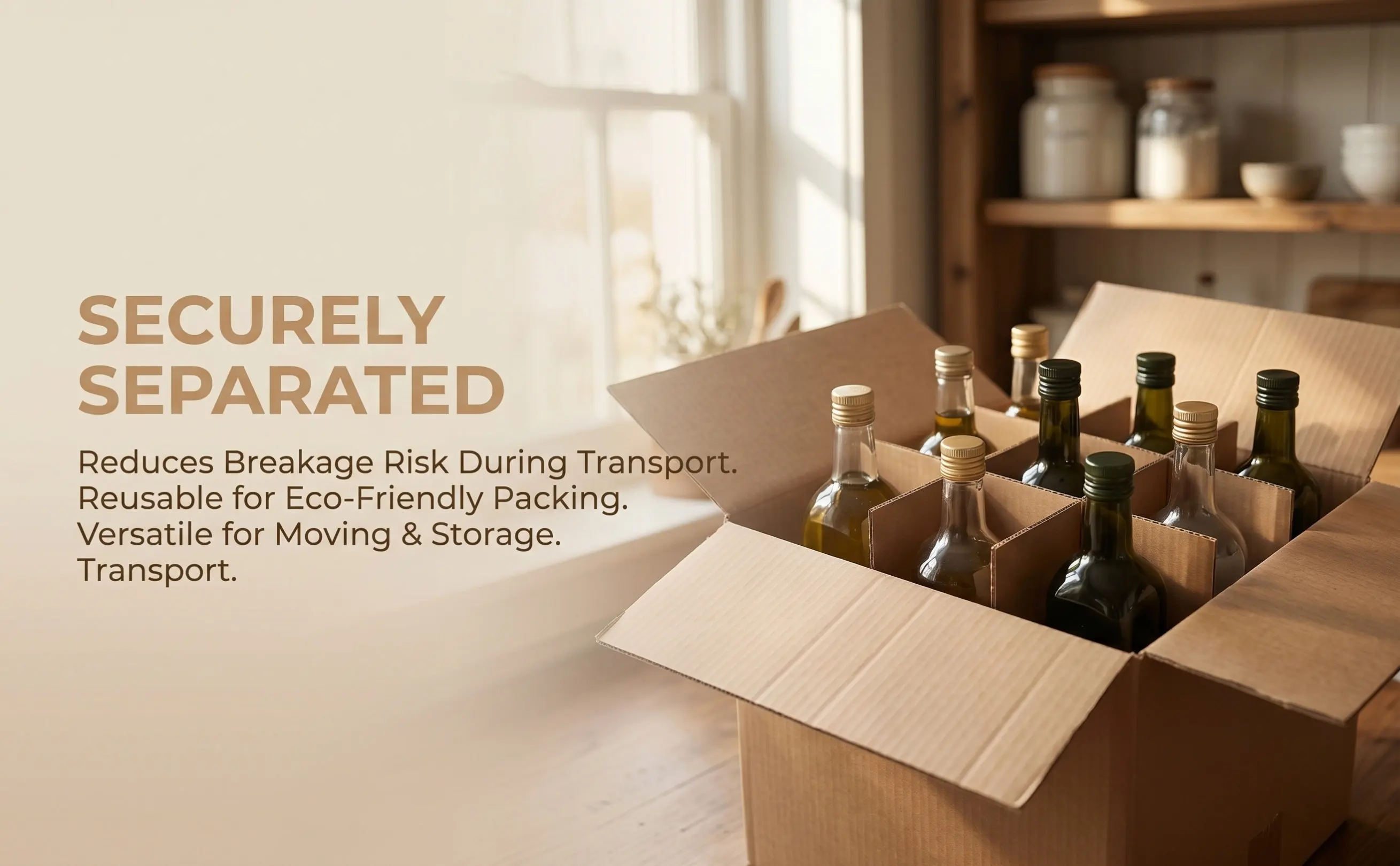 5Pcs Reusable Cardboard Dividers for Wine Boxes Grid Layout Shock Absorbing Packing Supplies Moving Essentials Glassware