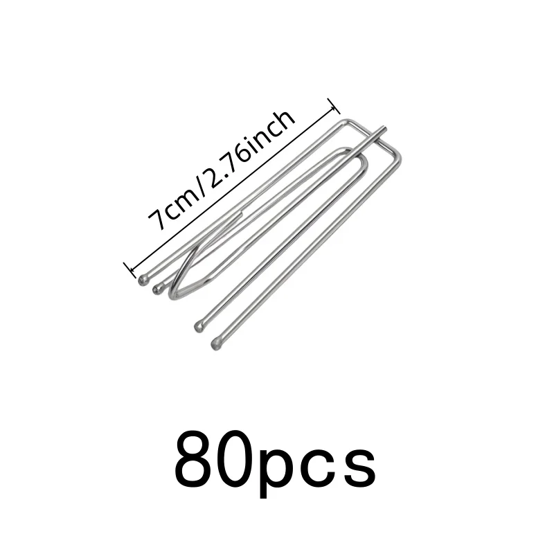 80 pcs Four Prong Curtain Clips Creates Beautiful Pleats, designed for Bathroom Window Panel, Stainless Steel Material